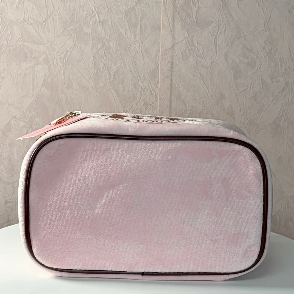 Juicy Couture Pink Cosmetic Bag Travel Case Train Case with Scottie Dogs - Picture 6 of 10